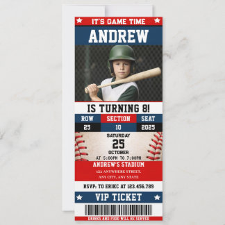Baseball-Ticket Sport Geburtstag mit individuellem Einladung