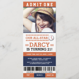 Baseball-Ticket zum Geburtstag lädt ein Einladung