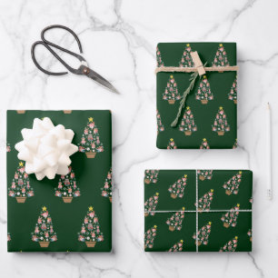 Baseball-Tiere Weihnachtsbaum Geschenkpapier Set