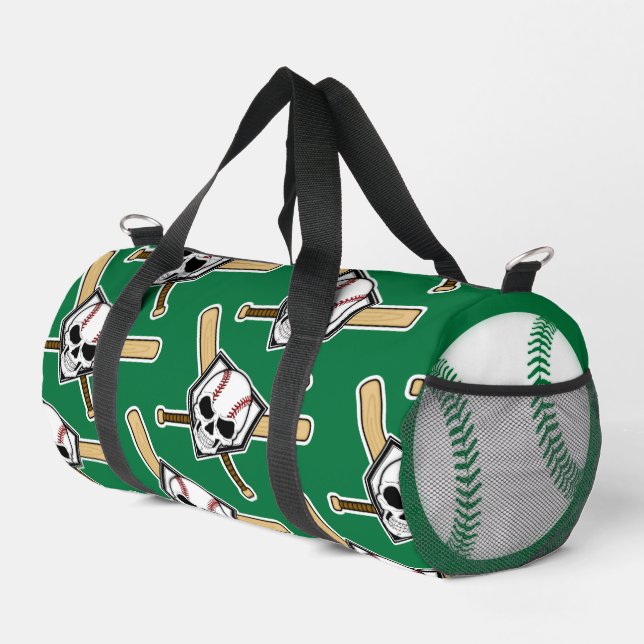 Baseball Til Death Green Screwball Graphics Duffle Bag (Rechte Ecke)