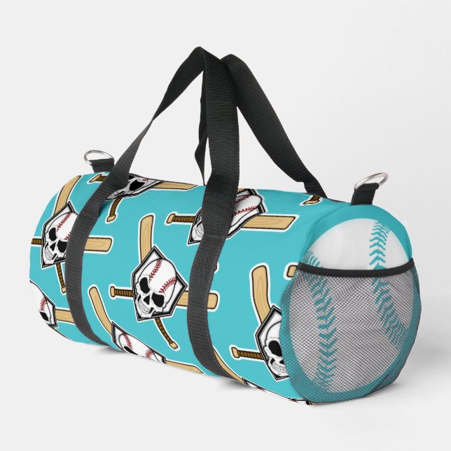 Baseball Til Death Turquoise Screwball Graphics Duffle Bag (Rechte Ecke)