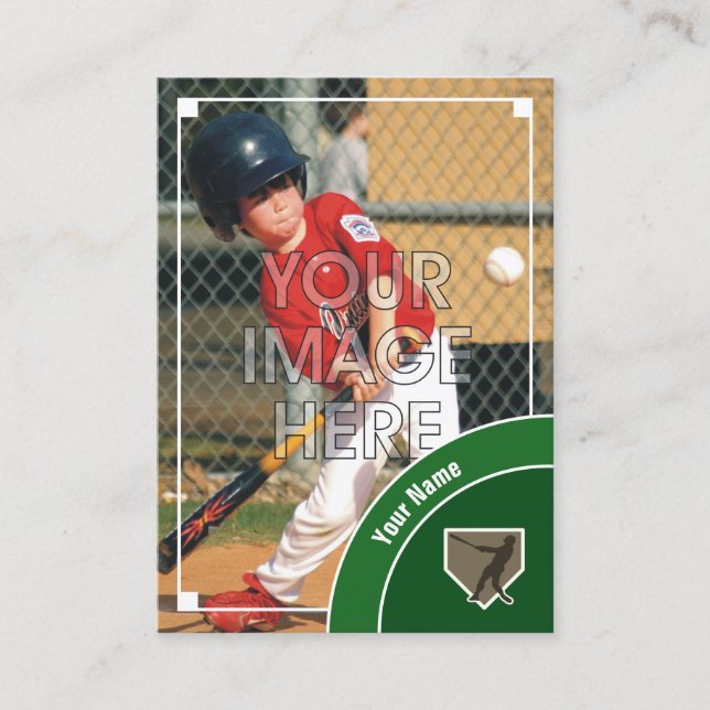 Baseball Trading Card Green Back - Custom Stats Telefonnummerkarte (Vorderseite)