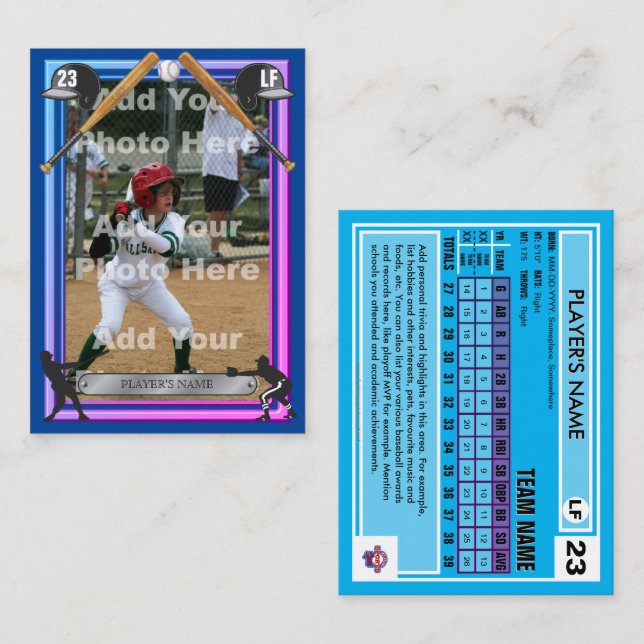 Baseball Trading Card Miami Frt - Benutzerdefinier Telefonnummerkarte (Vorne/Hinten)