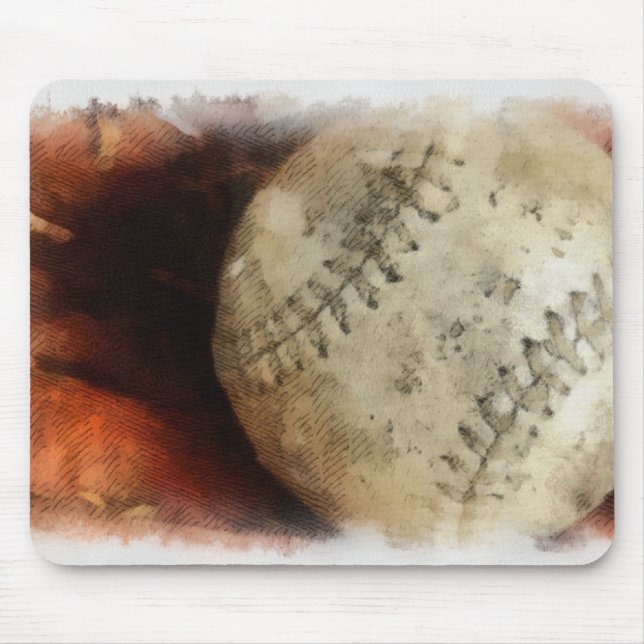 Baseball trägt - Fotografie-Softball - Ball zur Mousepad (Vorne)