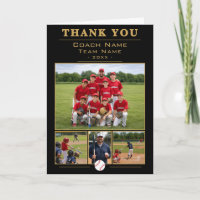 Baseball-Trainer Collage Team 4 Foto Danke Karte