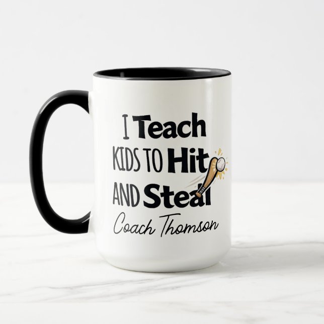 Baseball-Trainer-Kaffeetasse, Geschenk für Basebal Tasse (Links)