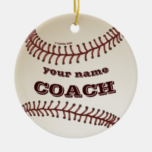 Baseball-Trainer Keramik Ornament
