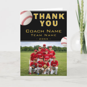 Baseball-Trainer-Teamname-Foto Dankeskarte