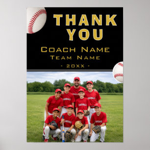 Baseball-Trainer-Teamname-Foto Poster