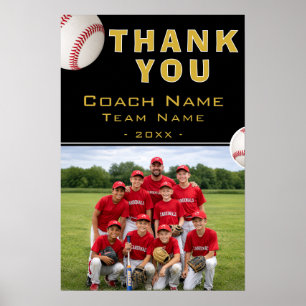 Baseball-Trainer-Teamname-Foto Poster