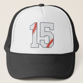 Baseball-Trikot Nummer 15 Truckerkappe