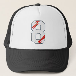 Baseball-Trikot Nummer 8 Truckerkappe