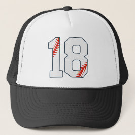 Baseball-Trikotnummer 18 Truckerkappe
