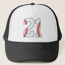 Baseball-Trikotnummer 21 Truckerkappe