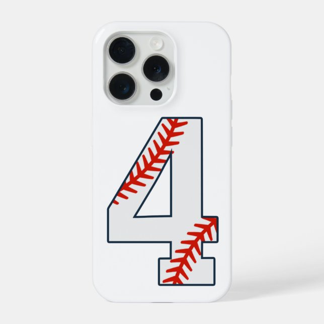 Baseball-Trikotnummer 4 iPhone Hülle (Rückseite)