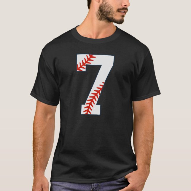 Baseball-Trikotnummer 7 T-Shirt (Vorderseite)