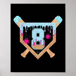 Baseball-Tropf-Eiscreme-Tropf 8-jähriger 8. Bi Poster