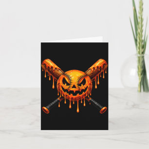 Baseball-Tropf-Pumpkin-gruseliger Geist Halloween- Karte