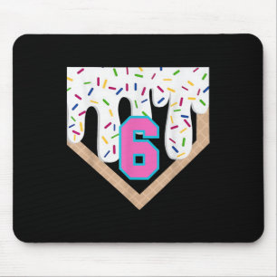 Baseball Tropfen 6. Geburtstag Zuhause Plate Boys Mousepad