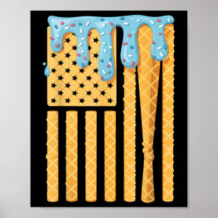 Baseball Tropfen Bat Boys Driving Ice Cream Americ Poster