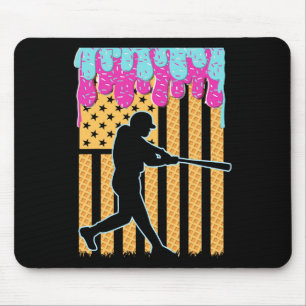 Baseball Tropfen Bat Boys Ice Creme American Flag Mousepad