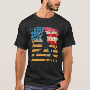 Baseball Tropfen Bat Boys Ice Creme American Flag T-Shirt