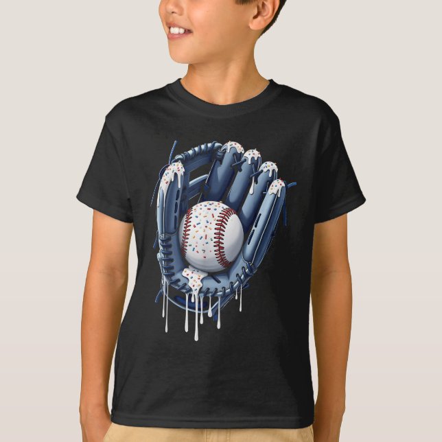 Baseball Tropfen Boys Handschuh Ice Cream Tropfen  T-Shirt (Vorderseite)
