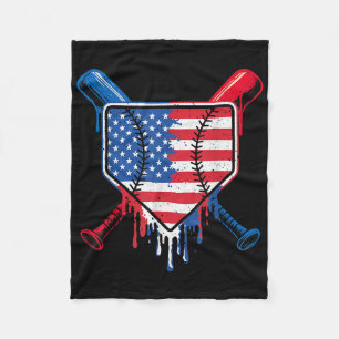 Baseball Tropfen Boys Ice Cream Patriotic American Fleecedecke