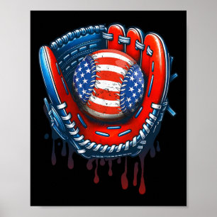 Baseball Tropfen Eiscreme Sprinkles 4. Juli Basis Poster