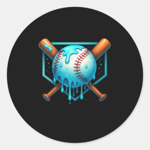 Baseball-Tropfen für Boys Ice Cream Driving Youth  Runder Aufkleber