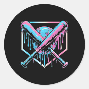 Baseball Tropfen für Boys Ice Cream mit Sprinkles  Runder Aufkleber