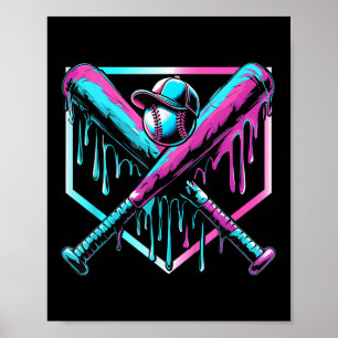 Baseball-Tropfen für Boys Ice Cream Tropfen Jugend Poster
