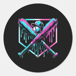 Baseball-Tropfen für Boys Ice Cream Tropfen Jugend Runder Aufkleber