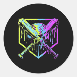 Baseball-Tropfen für Boys Ice Cream Tropfen Jugend Runder Aufkleber