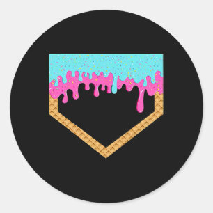 Baseball-Tropfen für Boys Ice Creme Tropfen Jugend Runder Aufkleber