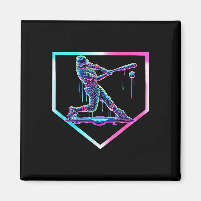Baseball Tropfen Ice Cream Baseball Zuhause Plate  Magnet (Vorne)