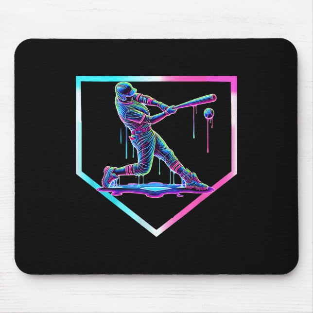 Baseball Tropfen Ice Cream Baseball Zuhause Plate  Mousepad (Vorne)