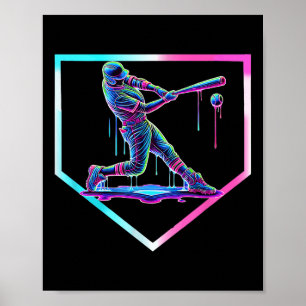 Baseball Tropfen Ice Cream Baseball Zuhause Plate  Poster