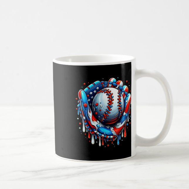 Baseball Tropfen Ice Creme Sprinkles Baseball Hand Kaffeetasse (Rechts)