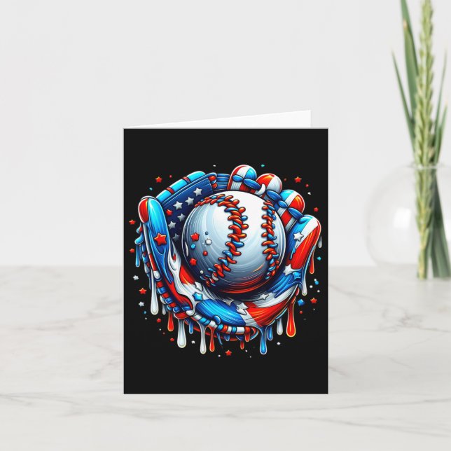 Baseball Tropfen Ice Creme Sprinkles Baseball Hand Karte (Vorderseite)