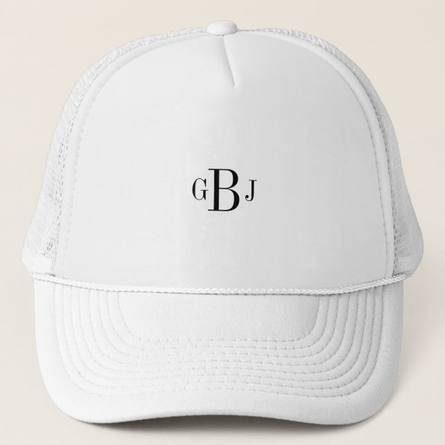 Baseball Trucker Hat Mit Monogramm Initials Cap Ha Truckerkappe (Vorderseite)