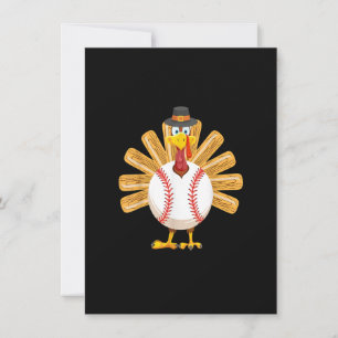 Baseball-Truthahn-Thanksgiving-Shirt für Jungen Kl Einladung
