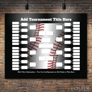 Baseball Turnier-Bracket für 32 Teams Poster