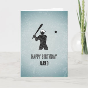 Baseball Typ auf der grauen Male Sporty Geburtstag Karte