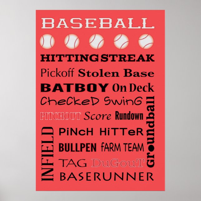 BASEBALL-Typografie Poster (Vorne)