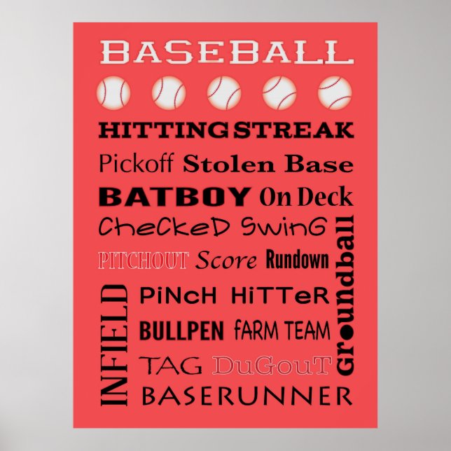 BASEBALL-Typografie Poster (Vorne)