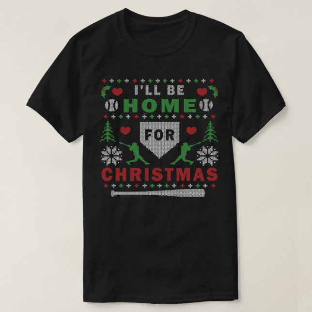 Baseball Ugall Weihnachts-Party Sweater Digital Ar T-Shirt (Design vorne)