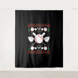 Baseball Ugly Christmas Sweater Wandteppich