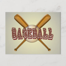 Baseball und Baseballschläger überquert Postkarte