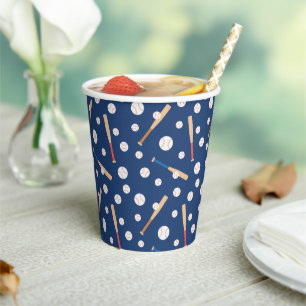 Baseball und Bat Sports Pattern Geburtstagsparty Pappbecher